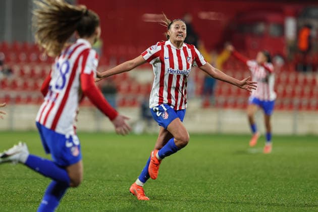 December 10, 2025, Alcala De Henares, Madrid, Spain: Fiamma of Atletico de Madrid celebrates a goal during the UEFA Women s Champions League match between Atletico de Madrid and Bayern Munchen at Centro Deportivo Wanda, on December 10, in Alcala de Henares, Madrid, Spain. Alcala De Henares Spain - ZUMAa181 20251210_zaa_a181_314 Copyright: xIrinaxR.xHipolitox