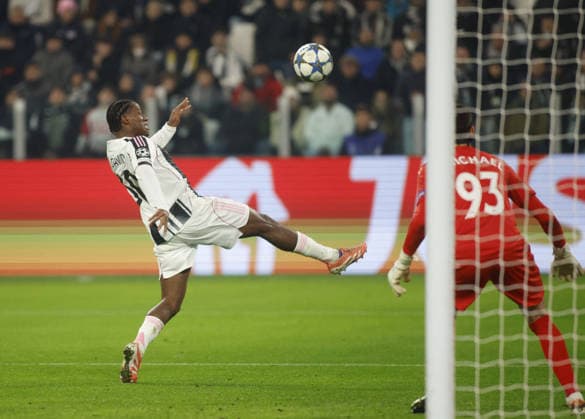 CALCIO - UEFA Champions League - Juventus FC vs Pafos FC Jonathan David of Juventus FC during the Uefa Champions League,2025 26 season, football match between Juventus FC and Pafos FC, on 10 December 2025 at Allianz Stadium, Turin, Italy. Photo Nderim KACELI Turin Italy  Copyright: xIPAxSport ABACAx