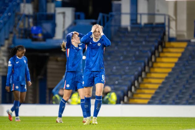 Sjoeke Nusken (6 Chelsea) rues a missed chance at goal during the match between Chelsea and Roma in the UEFA Women s Champions League - League Stage at Stamford Bridge, London, England on Wednesday 10th December 2025. Copyright: xClairexJeffreyx xSPPx Sportspressphoto_SPR72784
