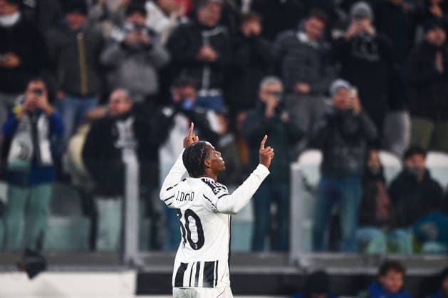 2025-12-10 Juventus v Pafos FC - UEFA Champions League 2025 26 League Phase MD6 TURIN, ITALY - DECEMBER 10: Jonathan David of Juventus FC celebrates after scoring the team s second goal during the UEFA Champions League 2025 26 League Phase MD6 match between Juventus and Pafos FC at Allianz Stadium on December 10, 2025 in Turin, Italy. (Photo by Alberto Gandolfo BSR Agency) Turin Italy Content not available for redistribution in The Netherlands directly or indirectly through any third parties. Copyright: xBSRxAgencyx