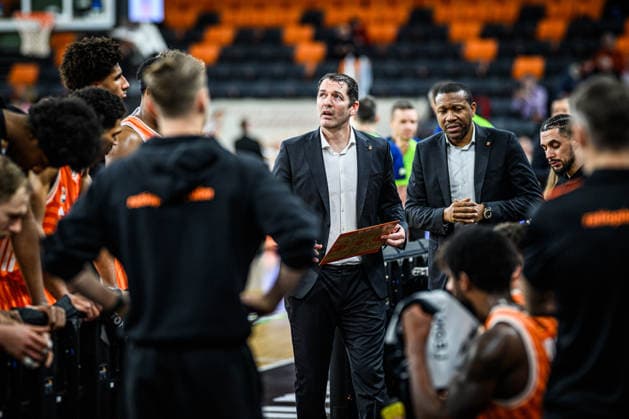 Head Coach Ty Harrelson ratiopharm ulm Looks on during the Basketball Eurocup match between ratiopharm ulm and Turk Telekom Ankara at ratiopharm Arena on December 10, 2025 in Neu Ulm, Germany Photo by Harry Langer DeFodi Images