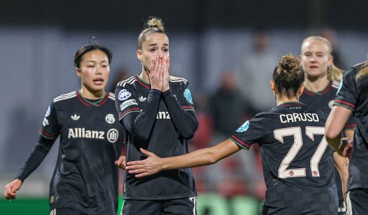 ESP, Madrid, Atletico Madrid vs FC Bayern Munich, WomenÂs Champions League, Football, UEFA, Season 2025 2026, Centro Deportivo Wanda Alcala de Henares, 5 Matchday in picture Giulia Gwinn Bayern Munich 7 misses a penalty, Frustration and sadness DFB DFL REGULATIONS PROHIBIT ANY USE OF PHOTOGRAPHS AS IMAGE SEQUENCES AND OR QUASI VIDEO, 10 12 2025 Copyright: HMBxMedia HendrikxHamelau