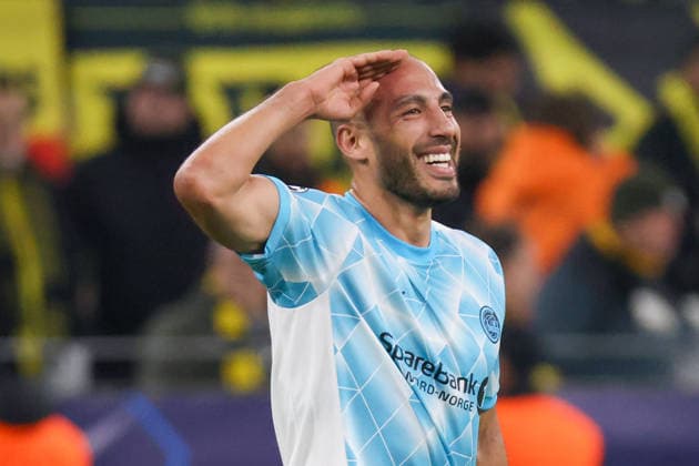 Dortmund, Germany 10 December 2025 Champions League 2025 2026 Borussia Dortmund vs Bodo Glimt In the picture scorer Haitam Aleesami FK scores the goal to make it 1 1 for Bodo Glimt and cheers Signal Iduna Park Nordrhein Westfalen Copyright: xFotostandx xFantinix