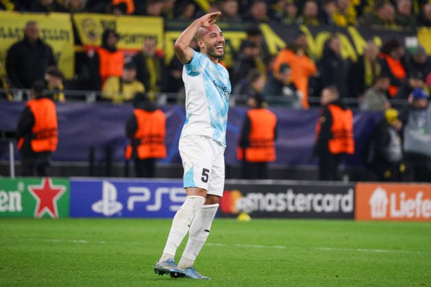 Dortmund, Germany 10 December 2025 Champions League 2025 2026 Borussia Dortmund vs Bodo Glimt In the picture scorer Haitam Aleesami FK scores the goal to make it 1 1 for Bodo Glimt and cheers Signal Iduna Park Nordrhein Westfalen Copyright: xFotostandx xFantinix