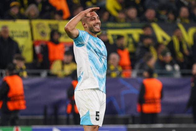 Dortmund, Germany 10 December 2025 Champions League 2025 2026 Borussia Dortmund vs Bodo Glimt In the picture scorer Haitam Aleesami FK scores the goal to make it 1 1 for Bodo Glimt and cheers Signal Iduna Park Nordrhein Westfalen Copyright: xFotostandx xFantinix