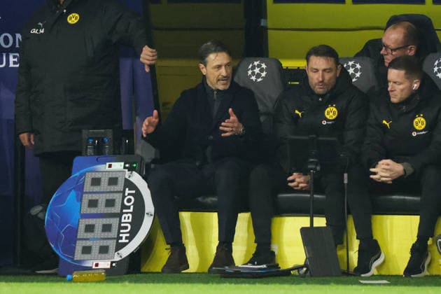 Dortmund, Germany 10 December 2025 Champions League 2025 2026 Borussia Dortmund vs Bodo Glimt In the picture from left coach Niko Kovac BVB dissatisfied on the bench Signal Iduna Park North Rhine-Westphalia Copyright: xFotostandx xFantinix