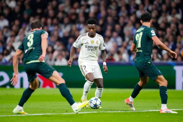 Real Madrid C.F. v Manchester City - UEFA Champions League 2025 26 League Phase MD6 Vinicius Junior left winger of Real Madrid and Brazil during the UEFA Champions League 2025 26 League Phase MD6 match between Real Madrid C.F. and Manchester City at Estadio Santiago Bernabeu on December 10, 2025 in Madrid, Spain. Madrid Spain  Copyright: xJosexBretonx originalFilename:bretonhernandez-realmadr251210_nphDs.jpg
