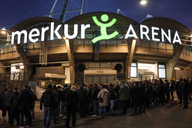 SOCCER - UEFA EL, Sturm vs Red Star GRAZ,AUSTRIA,11.DEC.25 - SOCCER - UEFA Europa League, SK Sturm Graz vs Red Star Belgrade. Image shows overview of the stadium.  GEPAxpictures xWolfgangxGrebien