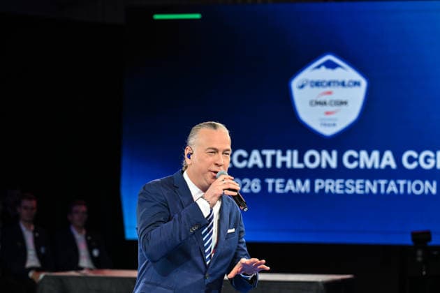 Decathlon - CMA CGM Cycling Team 2026 Presentation The speaker Marc Chavez presents the Team presentation of the DECATHLON - CMA CGM cycling team ahead of the coming 2026 season in Villeneuve d Ascq, France, on December 11, 2025. Villeneuve d Ascq France  Copyright: xGautierxDemouveauxx originalFilename:demouveaux-notitle251211_npPY8.jpg