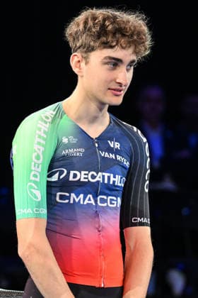 Decathlon - CMA CGM Cycling Team 2026 Presentation French rider Paul Seixas participates in the team presentation ahead of the coming 2026 season in Villeneuve d Ascq, France, on December 11, 2025. Villeneuve d Ascq France  Copyright: xGautierxDemouveauxx originalFilename:demouveaux-notitle251211_npeav.jpg