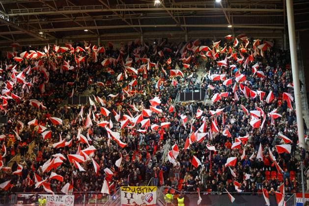 UTRECHT , 11-12-2025 , Stadium Galgenwaard , season 2025 2026 , UEFA Europa League football , League phase Matchday 6 , match between FC Utrecht and Nottingham Forrest , picture shows fans of FC Utrecht Utrecht - Nottingham Forrest  x200121701x Copyright: