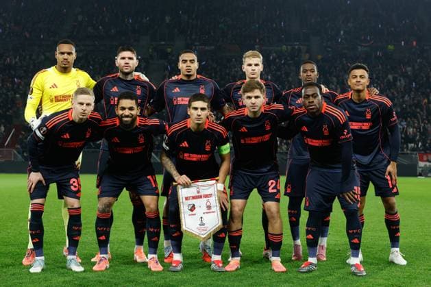 UTRECHT , 11-12-2025 , Stadium Galgenwaard , season 2025 2026 , UEFA Europa League football , League phase Matchday 6 , match between FC Utrecht and Nottingham Forrest , picture shows teamphoto of Nottingham Forrest Utrecht - Nottingham Forrest  x200121734x Copyright: