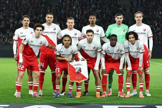 UTRECHT , 11-12-2025 , Stadium Galgenwaard , season 2025 2026 , UEFA Europa League football , League phase Matchday 6 , match between FC Utrecht and Nottingham Forrest , picture shows teamphoto of FC Utrecht Utrecht - Nottingham Forrest  x200121792x Copyright: