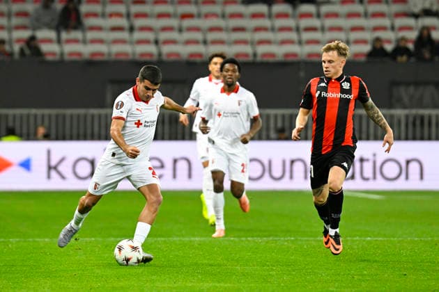 FOOTBALL : OGC Nice VS Sporting Braga - UEFA Europa League - 11 12 2025 Victor Gomez (SC Braga) - UEFA Europa League match between OGC Nice and SC Braga on December 11, 2025 at the Allianz Riviera in Nice. NiceFrance  Copyright: xWilliamxCannarellax