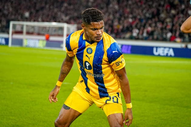 Football UEFA Europa League 2025 26, Matchday 6 VfB Stuttgart vs Maccabi Tel Aviv FC Arena Stuttgart Germany HÃ lio Varela Helio Varela Maccabi Tel Aviv, 29 Copyright: xJOERANxSTEINSIEKx
