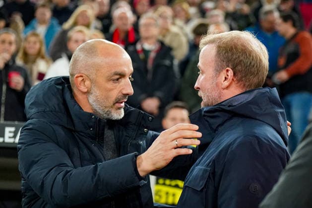 Football UEFA Europa League 2025 26, Matchday 6 VfB Stuttgart vs Maccabi Tel Aviv FC Arena Stuttgart Germany Å½arko LazetiÄ‡ Zarko Lazetic Coach, Maccabi Tel Aviv and Sebastian Hoeneß Sebastian Hoeness Coach, VfB Stuttgart Copyright: xJOERANxSTEINSIEKx