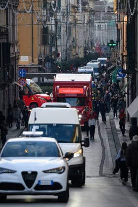 December 11, 2025, Pontedera, Rome, Italy: The Olympic Torch passes through Pontedera, the city of motors for the Milan Cortina 2026 Winter Olympics . Pontedera, Italy 11 December 2025 The Milan Cortina 2026 Olympic Torch.  - ZUMAa289 20251211_zia_a289_083 Copyright: xStefanoxDallexLuchex