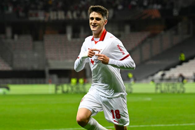 FOOTBALL : OGC Nice VS Sporting Braga - UEFA Europa League - 11 12 2025 Joy SC Braga - But Pau Victor - UEFA Europa League match between OGC Nice and SC Braga on December 11, 2025 at the Allianz Riviera in Nice. NiceFrance  Copyright: xWilliamxCannarellax