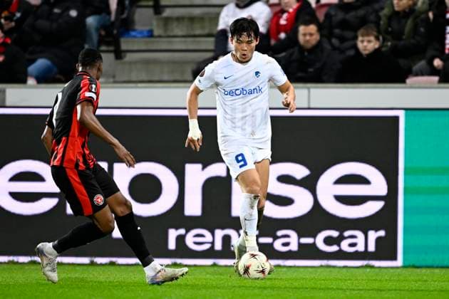 Midtjylland v KRC Genk - UEFA Europa League MIDTJYLLAND, DENMARK - DECEMBER 11 : Oh Hyeon-Gyu forward of KRC Genk during the UEFA Europa League 2025 26 League Phase MD6 match between Midtjylland and KRC Genk on December 11, 2025 in Midtjylland, Denmark, 11 12 2025 Midtjylland Denmark  Copyright: xTomasxSiskx