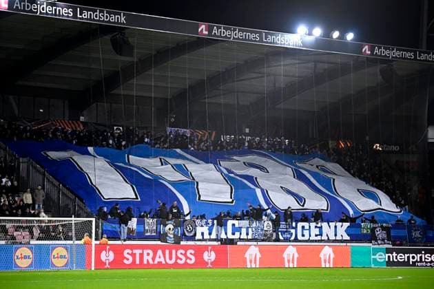Midtjylland v KRC Genk - UEFA Europa League MIDTJYLLAND, DENMARK - DECEMBER 11 : supporters and fans KRC Genk showing their colors during the UEFA Europa League 2025 26 League Phase MD6 match between Midtjylland and KRC Genk on December 11, 2025 in Midtjylland, Denmark, 11 12 2025 Midtjylland Denmark  Copyright: xTomasxSiskx