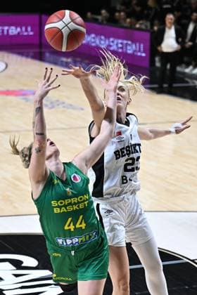 Besiktas BOA v Sopron Basket - FIBA Women’s EuroCup ISTANBUL, TURKIYE – DECEMBER 11: Besiktas BOA player Meltem Yildizhan (23) in action against Sopron Basket player Vivien Borondy (44) during the FIBA Women’s EuroCup playoff first leg match between Besiktas BOA and Sopron Basket in Istanbul, Turkiye on December 11, 2025. Cem Tekkesinoglu Anadolu Istanbul Turkey. Editorial use only. Please get in touch for any other usage.  Copyright: x2025xAnadoluxCemxTekkesinoglux