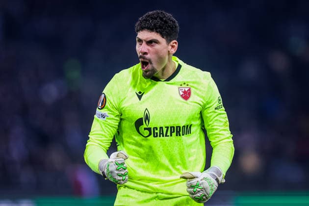 STURM GRAZ - CRVENA ZVEZDA Matheus of Crvena Zvezda celebrates a goal during the league phase of UEFA Europa league football match between SK Sturm Graz and FK Crvena Zvezda Belgrade. Graz, Austria, December 11, 2025. Photo by Branislav Racko Copyright: xx 080A3819