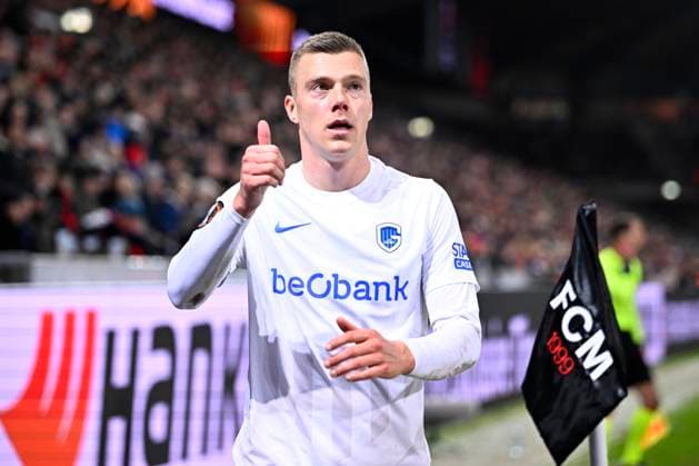 Midtjylland v KRC Genk - UEFA Europa League MIDTJYLLAND, DENMARK - DECEMBER 11 : Heymans Daan midfielder of KRC Genk during the UEFA Europa League 2025 26 League Phase MD6 match between Midtjylland and KRC Genk on December 11, 2025 in Midtjylland, Denmark, 11 12 2025 Midtjylland Denmark  Copyright: xTomasxSiskx