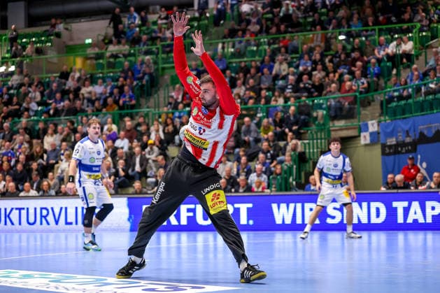 11 12 2025, Handball, HBL, Bergischer HC ThSV Eisenach, Unihalle Wuppertal Goalkeeper Matija Spikic Eisenach 01 North Rhine-Westphalia Germany