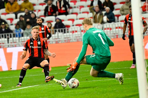 FOOTBALL : OGC Nice VS Sporting Braga - UEFA Europa League - 11 12 2025 Isak Jansson (OGC Nice) - UEFA Europa League match between OGC Nice and SC Braga on December 11, 2025 at the Allianz Riviera in Nice. NiceFrance  Copyright: xWilliamxCannarellax