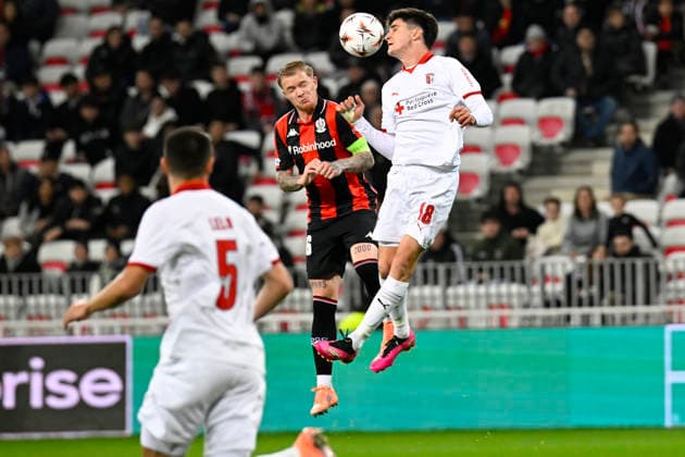 FOOTBALL : OGC Nice VS Sporting Braga - UEFA Europa League - 11 12 2025 Pau Victor (SC Braga) - UEFA Europa League match between OGC Nice and SC Braga on December 11, 2025 at the Allianz Riviera in Nice. NiceFrance  Copyright: xWilliamxCannarellax
