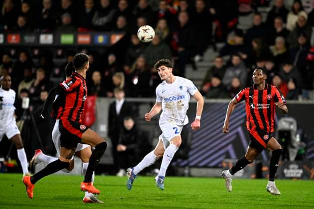 Midtjylland v KRC Genk - UEFA Europa League MIDTJYLLAND, DENMARK - DECEMBER 11 : Mirisola Robin forward of KRC Genk during the UEFA Europa League 2025 26 League Phase MD6 match between Midtjylland and KRC Genk on December 11, 2025 in Midtjylland, Denmark, 11 12 2025 Midtjylland Denmark  Copyright: xTomasxSiskx