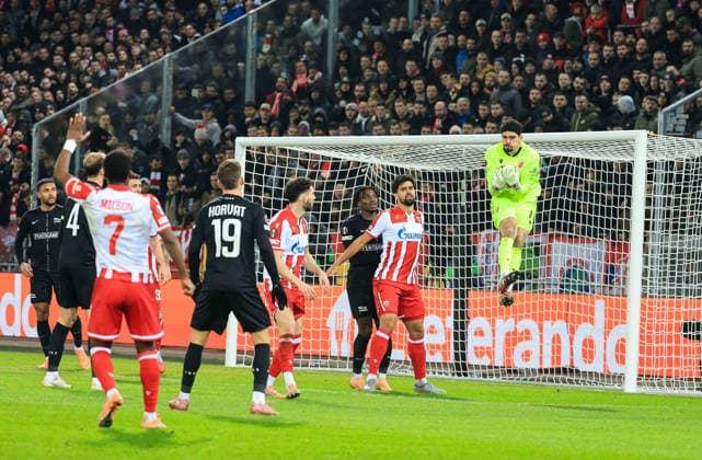 SOCCER - UEFA EL, Sturm vs Red Star GRAZ,AUSTRIA,11.DEC.25 - SOCCER - UEFA Europa League, SK Sturm Graz vs Red Star Belgrade. Image shows Matheus Magalhaes (Red Star).  GEPAxpictures xWolfgangxGrebien