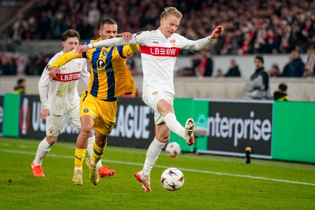 Football UEFA Europa League 2025 26, Matchday 6 VfB Stuttgart vs Maccabi Tel Aviv FC Arena Stuttgart Germany Chris Führich Chris Fuerich VfB Stuttgart, 10 Copyright: xJOERANxSTEINSIEKx