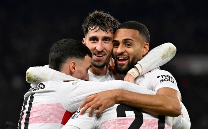 GOAL for 4 1 Josha Vagnoman VfB Stuttgart 04 Goal celebration Bilal El Khannouss VfB Stuttgart 11 Badredine Bouanani VfB Stuttgart 27 Atakan Karazor VfB Stuttgart 16 VfB Stuttgart vs Maccabi Tel Aviv FC EUROPA LEAGUE EL 11 12 2025 DFL REGULATIONS PROHIBIT ANY USE OF PHOTOGRAPHS AS IMAGE SEQUENCES AND OR QUASI VIDEO VfB Stuttgart vs Maccabi Tel Aviv FC EUROPA LEAGUE EL