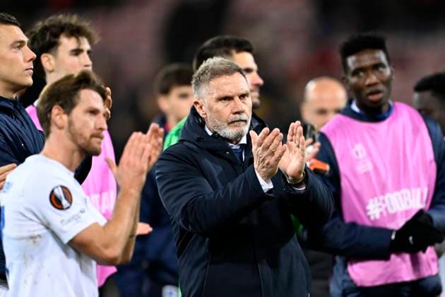 Midtjylland v KRC Genk - UEFA Europa League MIDTJYLLAND, DENMARK - DECEMBER 11 : Fink Thorsten head coach of KRC Genk after the UEFA Europa League 2025 26 League Phase MD6 match between Midtjylland and KRC Genk on December 11, 2025 in Midtjylland, Denmark, 11 12 2025 Midtjylland Denmark  Copyright: xTomasxSiskx