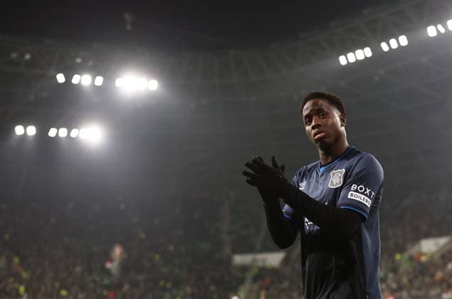 Djeidi Gassama of Rangers applauds the fans Ferencvaros v Rangers, UEFA Europa League, Group Stage, Football, Groupama Arena, Budapest, Hungary - 11 Dec 2025Budapest Groupama Arena Hungary EDITORIAL USE ONLY No use with unauthorised audio, video, data, fixture lists, club league logos or live services. Online in-match use limited to 120 images, no video emulation. No use in betting, games or single club league player publications.  Copyright: xMichaelxZemanek Shutterstockx 16080575bl