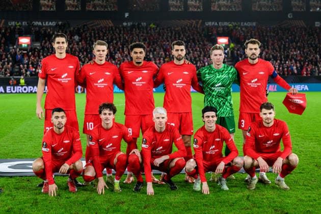 251211 The staring eleven of Brann during the UEFA Europa League football match between Brann and Fenerbache on December 11, 2025 in Bergen Photo Marius Simensen BILDBYRAN COP 238 MM0053 bbeng fotboll football soccer fotball uefa europa league brann fenerbache  Copyright: MARIUSxSIMENSEN BB251211ZE019