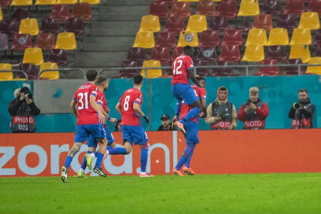 November, 11, 2025, UEFA EUROPA LEAGUE, League phase, Matchday 6, FCSB vs Feyenoord, Bucharest, National Arena Stadium 30 Siyabonga Ngezana scores his side first goal of the match