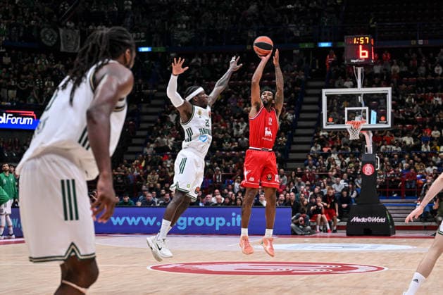 Armoni Brooks EA7 Emporio Armani Olimpia Milano - Panathinaikos AKTOR Athens Turkish Airlines Euroleague 2025-26 Milano, 11 12 2025 Foto ClaudioDegaspari Ciamillo-Castoria Assago Unipol Forum Lombardia Italy  Copyright: xClaudioxxDegasparix
