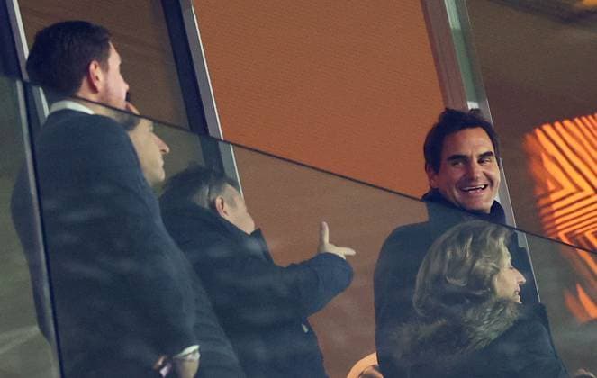 Former tennis player Roger Federer seen in the stands. FC Basel v Aston Villa, UEFA Europa League, Group Stage, Football, St. Jakob-Park, Basel, Switzerland - 11 Dec 2025Basel St. Jakob-Park Switzerland EDITORIAL USE ONLY No use with unauthorised audio, video, data, fixture lists, club league logos or live services. Online in-match use limited to 120 images, no video emulation. No use in betting, games or single club league player publications. Copyright: xJamesxMarsh Shutterstockx 16080606bf