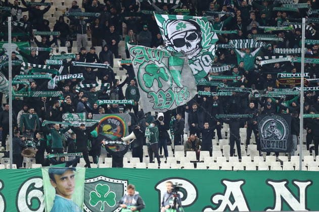 UEFA Europa League - Panathinaikos vs Viktoria Plzen - Fans of Panathinaikos react during the UEFA Europa League Phase matchday 6 soccer match between Panathinaikos and Viktoria Plzen at the Olympic Athletic Center of Athens Spyros Louis in Athens, Greece, 11 Decemberr 2025. IMAGO ONE INCH PRODUCTIONS ATHENS GREECE Copyright: xONExINCHxPRODUCTIONSx 6775251