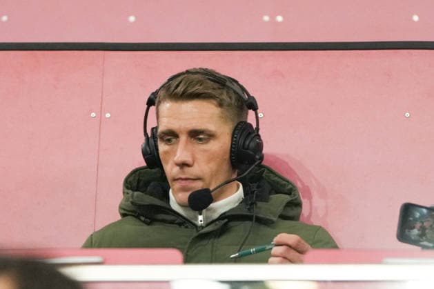 UEFA Europa League SC Freiburg vs FC Salzburg, 11 12 2025 Nils Petersen on the commentary spots UEFA Europa League SC Freiburg vs FC Salzburg, Europa Park Stadion, 11 12 2025 Copyright: xBEAUTIFULxSPORTS Boscox