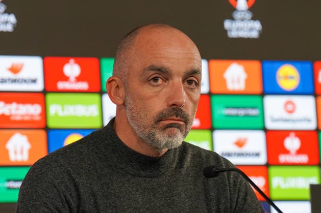 Football UEFA Europa League 2025 26, Matchday 6 VfB Stuttgart vs Maccabi Tel Aviv FC Arena Stuttgart Germany Å½arko LazetiÄ‡ Zarko Lazetic Coach, Maccabi Tel Aviv Press conference, Media Copyright: xJOERANxSTEINSIEKx