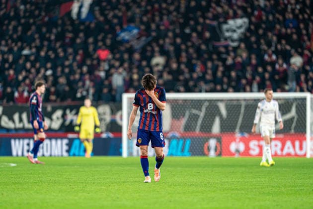 Keigo Tsunemoto (6 FC Basel 1893) after losing the UEFA Europa League match between FC Basel 1893 and Aston Villa at St. Jakob-Park, Basel, Switzerland. Copyright: xPriscilaxBütlerx xSPPx Sportspressphoto_SPR72982