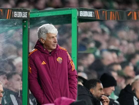 AS Roma Head Coach Gian Piero Gasperini Celtic v Roma, UEFA Europa League, Group Stage, Football, Celtic Park, Glasgow, Scotland, UK - 11 Dec 2025Glasgow Celtic Park United Kingdom EDITORIAL USE ONLY No use with unauthorised audio, video, data, fixture lists, club league logos or live services. Online in-match use limited to 120 images, no video emulation. No use in betting, games or single club league player publications. Copyright: xStuartxWallace Shutterstockx 16080577ed