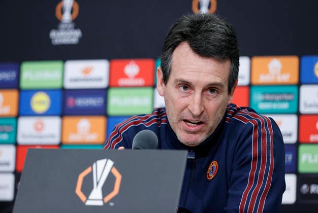 Basel, Switzerland December10, 2025 UEFA Europa League Soccer Match Press Conference Aston Villa FC vs FC Basel 1893 with Spanish Ason Villa Head Coach Unai Emery, Stadion St Jakob Park UEFA Europa League Aston Villa FC vs FC Basel 1893