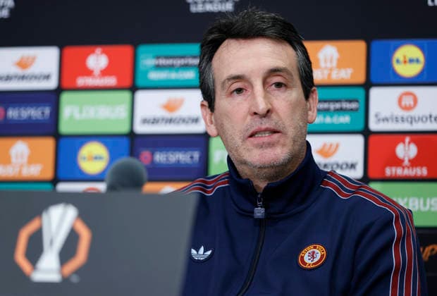 Basel, Switzerland December10, 2025 UEFA Europa League Soccer Match Press Conference Aston Villa FC vs FC Basel 1893 with Spanish Ason Villa Head Coach Unai Emery, Stadion St Jakob Park UEFA Europa League Aston Villa FC vs FC Basel 1893