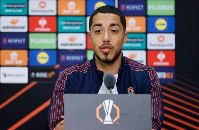 Basel, Switzerland December10, 2025 UEFA Europa League Soccer Match Press Conference Aston Villa FC vs FC Basel with Belgian Youri Tielemans from Aston Vills, St Jakob Stadion UEFA Europa League Aston Villa FC vs FC Basel