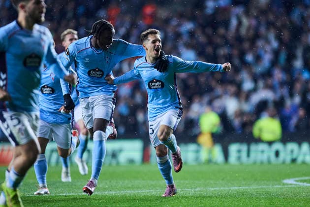 RC Celta de Vigo v Bologna - UEFA Europa League 2025 26 League Phase MD6 VIGO, SPAIN - DECEMBER 11: Bryan Zaragoza of Celta de Vigo celebrates after scoring his team s first goal during to the UEFA Europa League 2025 26 League Phase MD6 match between RC Celta de Vigo and Bologna at Estadio Abanca Balaidos on December 11, 2025 in Vigo, Spain. (Photo by Diego Simon Photo Players Images Magara press) Vigo Estadio Abanca Balaidos Spain Copyright: xDiegoxSimonx