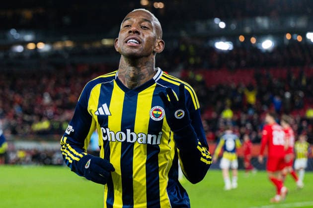 251211 Talisca of Fenerbahce celebrates after scoring the 0 4 goal during the UEFA Europa League football match between Brann and Fenerbache on December 11, 2025 in Bergen Photo Marius Simensen BILDBYRAN COP 238 MM0053 bbeng brann fenerbache football fotball fotboll jubel soccer uefa europa league  Copyright: MARIUSxSIMENSEN BB251211ZK032